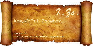Komjáti Zsombor névjegykártya