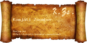 Komjáti Zsombor névjegykártya